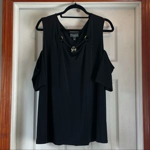 BOLD Element Women’s Plus Ring Cold Shoulder Bodycon Tee